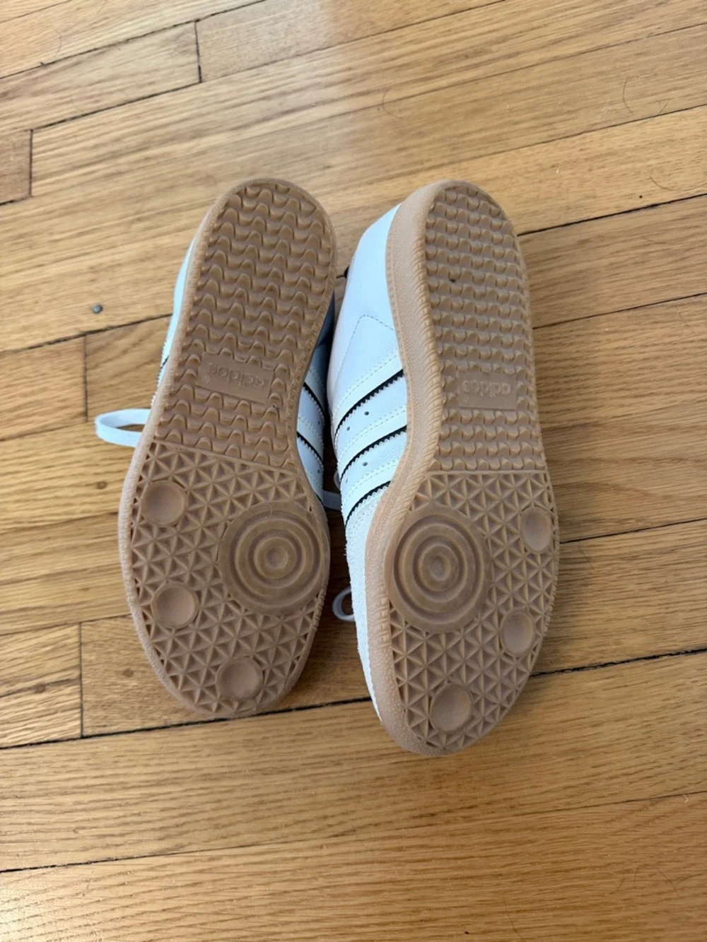 adidas White, Black & Tan Classic Samba Sneakers - Picture 3 of 4